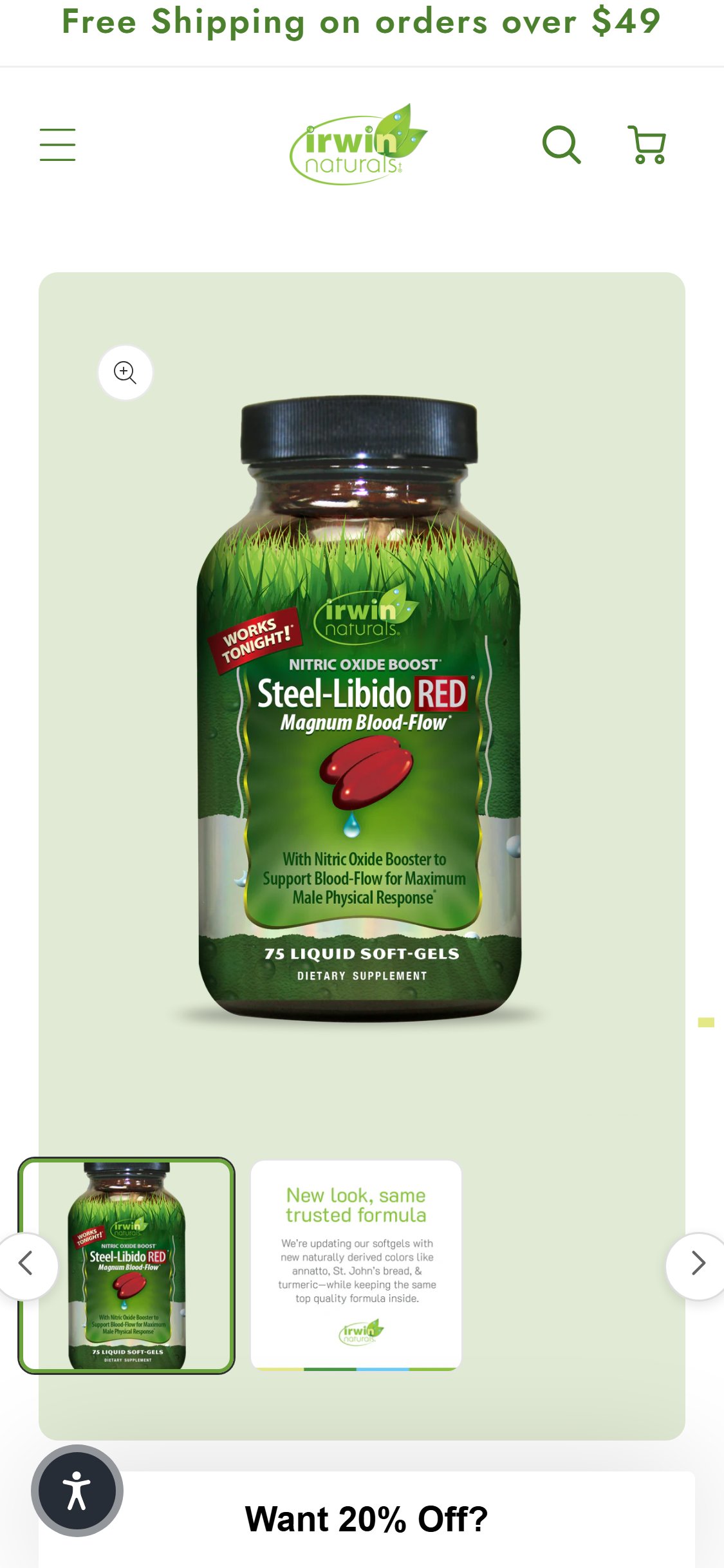 Irwin Naturals — PDP image gallery (only 2 images)
